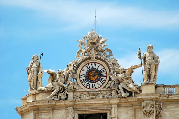 Sculptures on the facade of Vatican city works Stock Photo