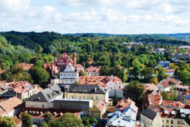 Vilnius Üniversitesi kuleden Vilnius şehir havadan görünümü