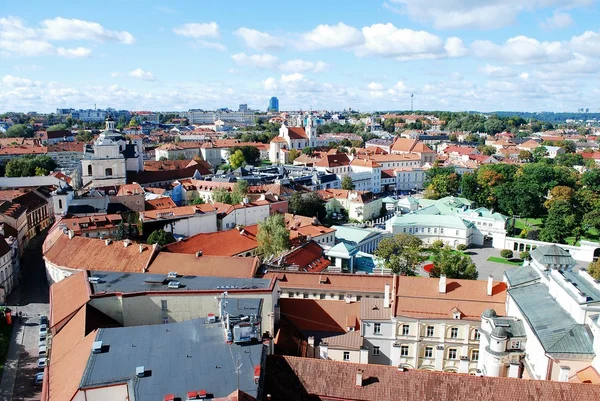 Vista aérea de la ciudad de Vilna desde la torre de la Universidad de Vilna — Foto de Stock