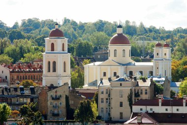 Vilnius Üniversitesi kuleden Vilnius şehir havadan görünümü