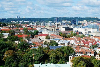 Vilnius Üniversitesi kuleden Vilnius şehir havadan görünümü