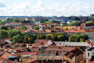 Vilnius Üniversitesi kuleden Vilnius şehir havadan görünümü