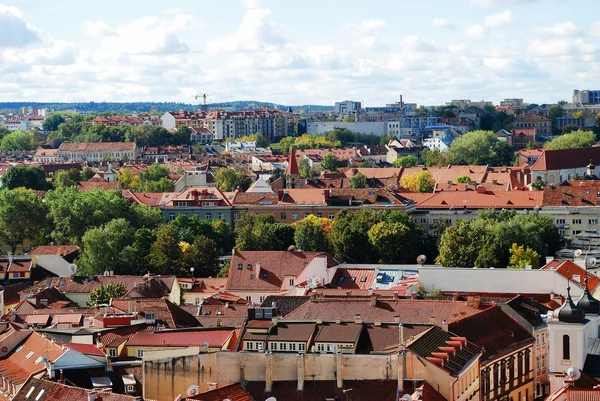 Vilnius city Légifelvételek a Vilniusi Egyetem torony — Stock Fotó