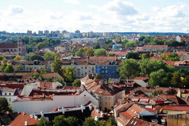 Vilnius Üniversitesi kuleden Vilnius şehir havadan görünümü