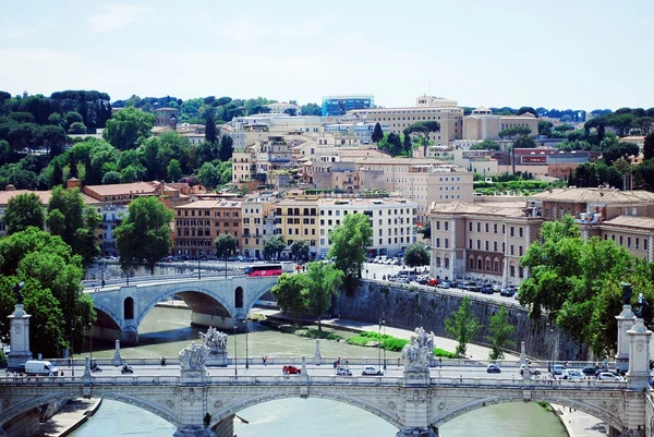 Rome Luchtfoto uitzicht op de stad van kasteel San Angelo — Stockfoto