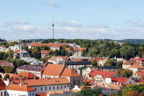Vilnius Stadt Luftaufnahme von Vilnius Universitätsturm — Stockfoto