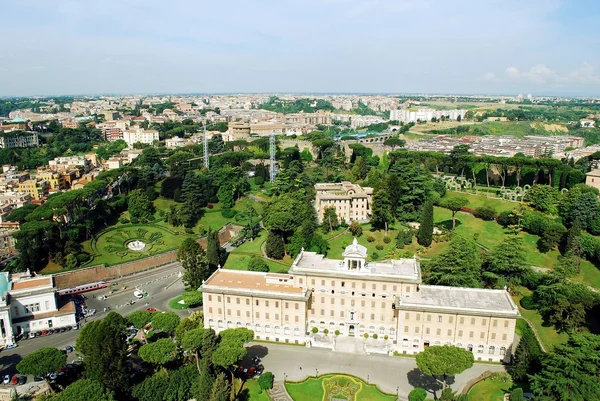 Aerial view of Rome city from St Peter Basilica roof — Stock Photo, Image