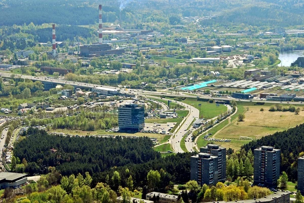 Vilnius stad hoofdstad van Litouwen luchtfoto — Stockfoto