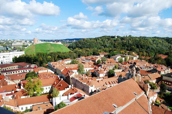 Vilnius Üniversitesi kuleden Vilnius şehir havadan görünümü — Stok fotoğraf