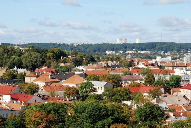 Vilnius Üniversitesi kuleden Vilnius şehir havadan görünümü
