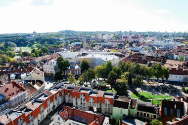 Vilnius Üniversitesi kuleden Vilnius şehir havadan görünümü