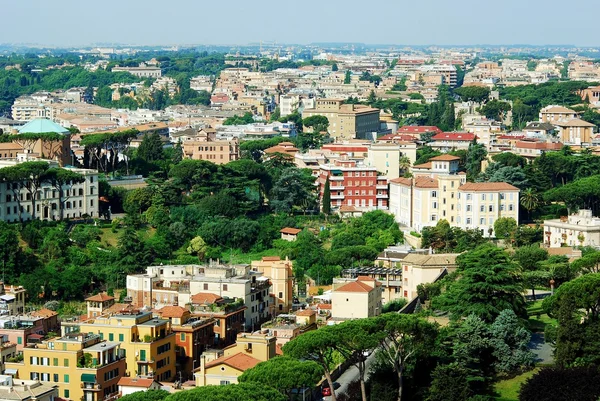 Aerial view of Rome city from St Peter Basilica roof — Stock Photo, Image