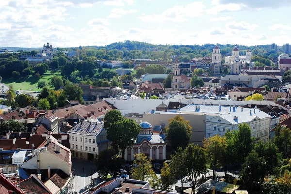 Vilnius město letecký pohled z věže Vilnius University — Stock fotografie