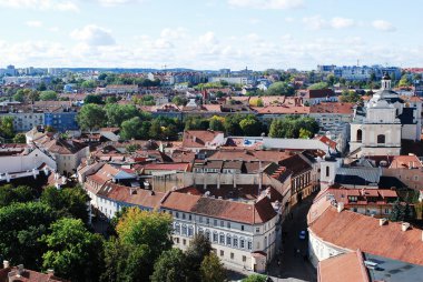 Vilnius Üniversitesi kuleden Vilnius şehir havadan görünümü