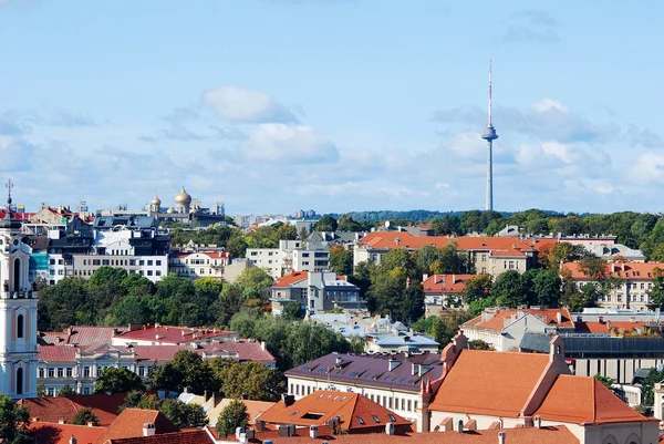 Vilnius cidade vista aérea da torre da Universidade de Vilnius — Fotografia de Stock