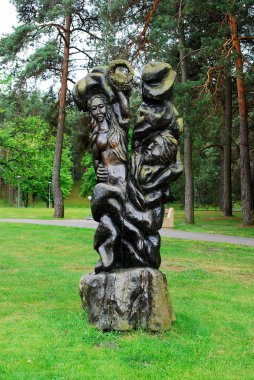Druskininkai park City ahşap heykel