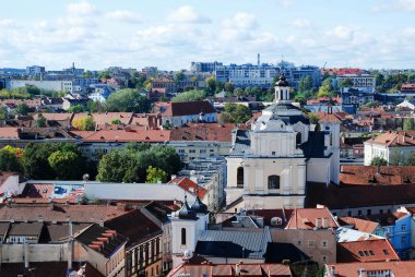 Vilnius Üniversitesi kuleden Vilnius şehir havadan görünümü