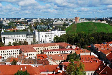 Vilnius Üniversitesi kuleden Vilnius şehir havadan görünümü