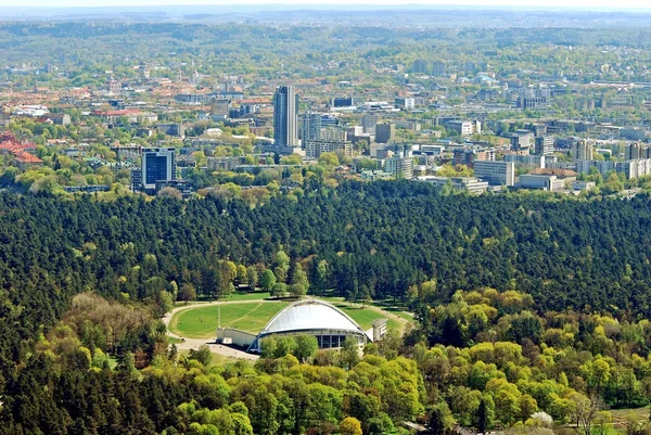 Πρωτεύουσα πόλη Βίλνιους της Λιθουανίας αεροφωτογραφία — Φωτογραφία Αρχείου
