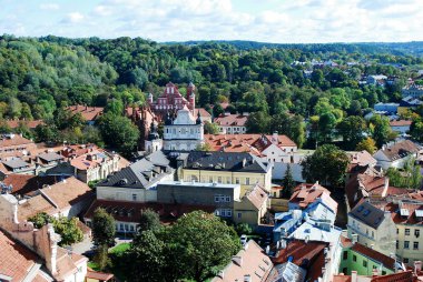 Vilnius Üniversitesi kuleden Vilnius şehir havadan görünümü