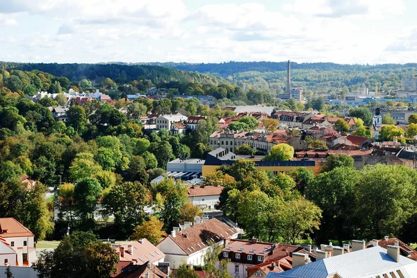 Ville de Vilnius vue aérienne depuis la tour de l'Université de Vilnius — Photo