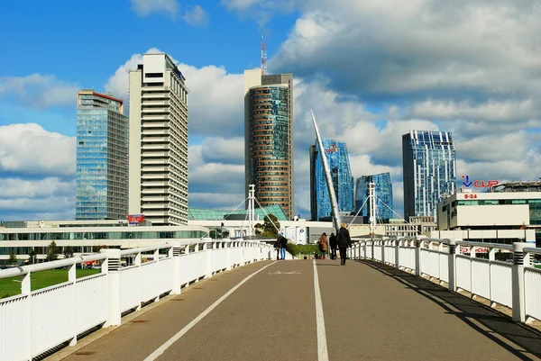 Centrum města Vilnius s mrakodrapy na 24 září 2014 — Stock fotografie