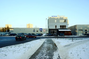 Vilnius şehir Pasilaiciai bölgesi kış zaman