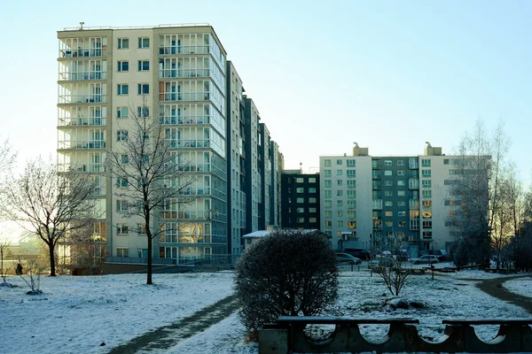 Город Вильнюс Пасилайчский район в зимнее время — стоковое фото