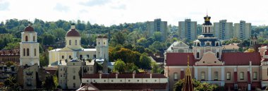 Vilnius Üniversitesi kuleden Vilnius şehir havadan görünümü