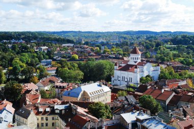 Vilnius Üniversitesi kuleden Vilnius şehir havadan görünümü
