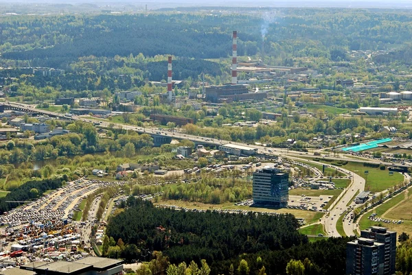 Vilnius capitale de la Lituanie vue aérienne — Photo