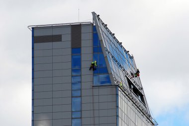 Vilnius city gökdelen temizleyicide 24 Eylül 2014 üzerinde çalışmak