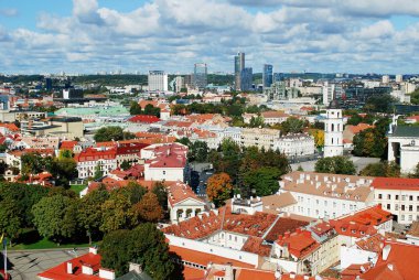 Vilnius Üniversitesi kuleden Vilnius şehir havadan görünümü