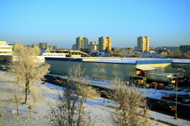 Vilnius şehir Pasilaiciai bölgesi kış zaman