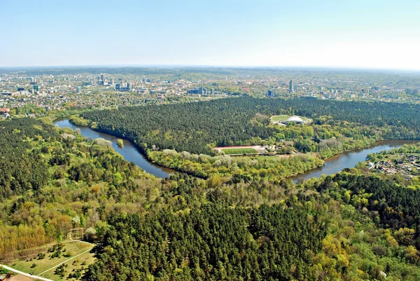 Vilnius capital da Lituânia vista aérea — Fotografia de Stock