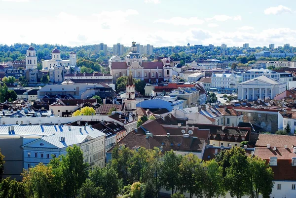 Vista aérea de la ciudad de Vilna desde la torre de la Universidad de Vilna — Foto de Stock