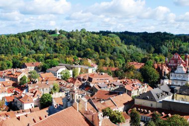Vilnius Üniversitesi kuleden Vilnius şehir havadan görünümü