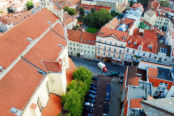 Vilnius stad Flygfoto från Vilnius universitet tower — Stockfoto