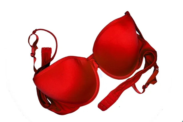 A red bra close-up on the white background — Stock Photo, Image