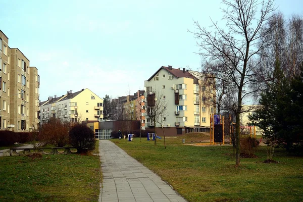 Vilnius cidade Pasilaiciai distrito no tempo de inverno — Fotografia de Stock