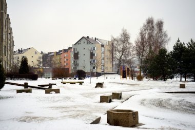 Vilnius şehir Pasilaiciai bölge yeni ev ve arabalar