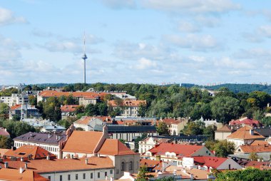 Vilnius Üniversitesi kuleden Vilnius şehir havadan görünümü