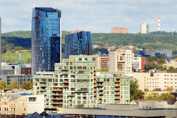 Vilnius Üniversitesi kuleden Vilnius şehir havadan görünümü — Stok fotoğraf