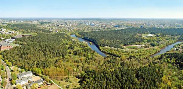 Πρωτεύουσα πόλη Βίλνιους της Λιθουανίας αεροφωτογραφία — Φωτογραφία Αρχείου