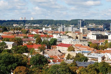 Vilnius Üniversitesi kuleden Vilnius şehir havadan görünümü