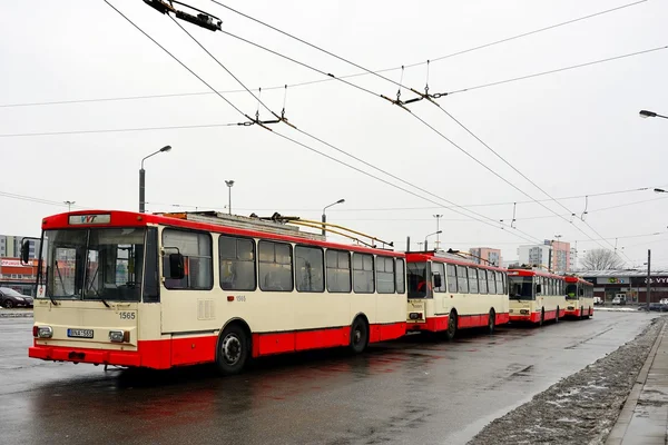 Vilnius city troleybuss in Zirmunai district Nord city — Stock Photo, Image