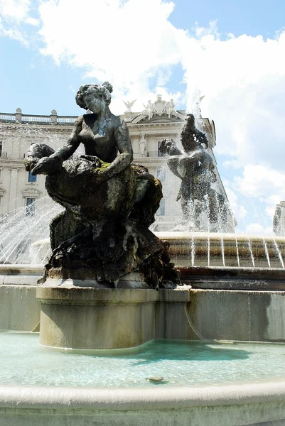 View of Rome city Piazza della Reppublica on June 1, 2014 Royalty Free Stock Images