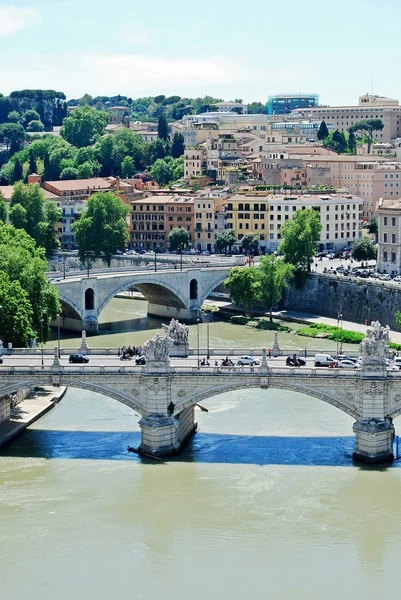 Rome Luchtfoto uitzicht op de stad van kasteel San Angelo — Stockfoto