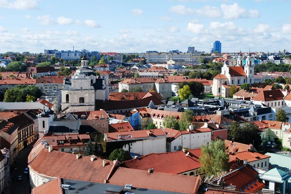 Vilnius město letecký pohled z věže Vilnius University — Stock fotografie