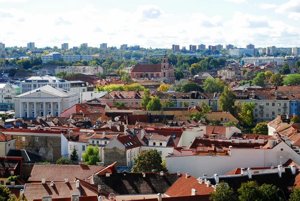 Vista aérea de la ciudad de Vilna desde la torre de la Universidad de Vilna — Foto de Stock